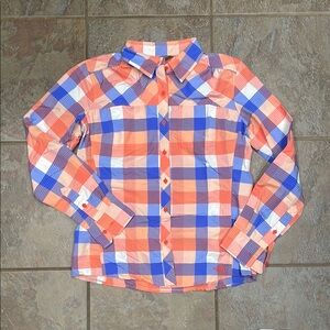 North Face Women’s Hiking Lightweight Shirt - Orange and Blue